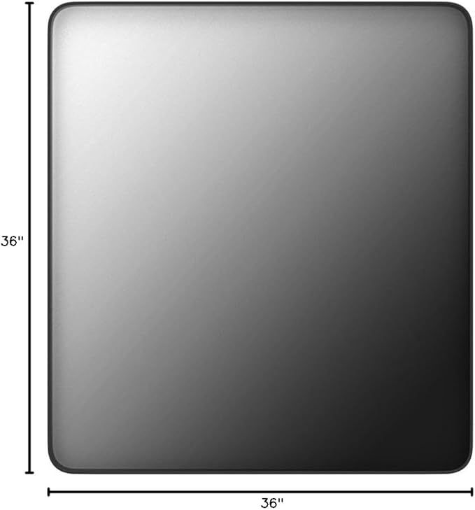 LOAAO 36X36 Inch Black Metal Framed Bathroom Mirror for Wall, Matte Black Bathroom Vanity Mirror Farmhouse, Anti-Rust, Tempered Glass, Hangs Horizontally or Vertically