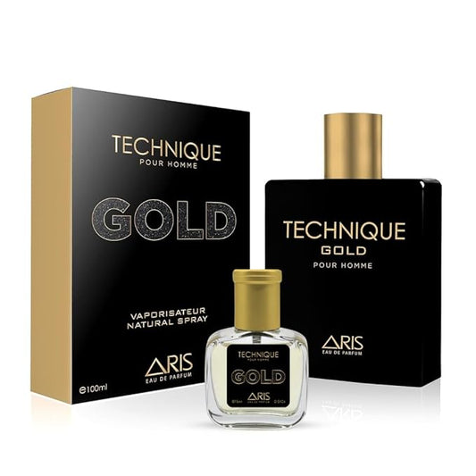 Technique Gold Eau de Parfum – Long-Lasting Fragrance for Men – 100mL Perfume Spray with Bonus 15mL Perfume Sample (Randomly Selected)