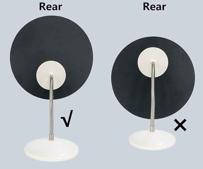 YEAKE Adjustable Flexible Gooseneck Makeup Mirror,360°Rotation Folding Portable Desk Vanity Mirror with Stand Shower Shaving Cosmetic Mirror Round Large