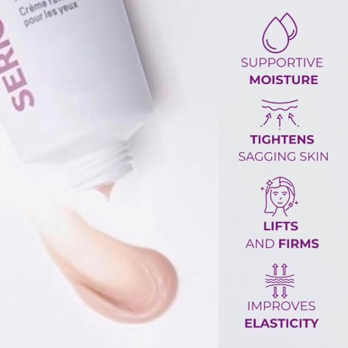 Serious Skincare Reverse Lift Tightening Eye Cream with Peptides, Hydrating Anti-Aging, Temporarily Lift Eyelids, Eyebrow, Under Eye Skin Firming Wrinkle Formula, Women, Men,1 Fl. Oz.