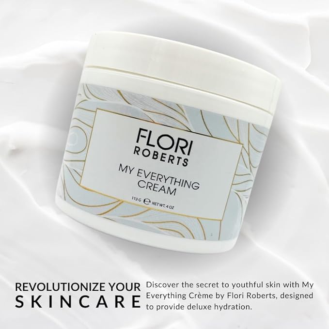 Flori Roberts My Everything Crème, Moisturizer for Face, Eyes and Throat, Anti-Wrinkle and Skin Firming, Facial Cream, 4oz