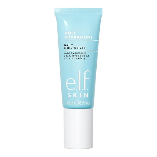 e.l.f. SKIN Holy Hydration! Daily Hydration Moisturizer, Ultra-Hydrating Formula, Infused with Aloe, Jojoba Oil & Shea Butter, Vegan & Cruelty-Free, 2.53 Fl Oz