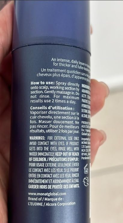 MONAT Intense Repair Treatment for Thinning Hair – Daily Leave-In Treatment Stimulates Hair Follicles & Promotes Fuller-Looking Hair, Safe for Colored & Chemically Treated Hair