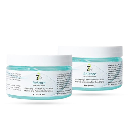 7E Wellness Myolift 8oz Restore Conductive Gel with Bio-Active Complex 8oz Facial Skin Care Products with Green Tea Extract, Hyaluronic Acid, Anti Aging &Skin Tightening [4ozX2] (8 oz)
