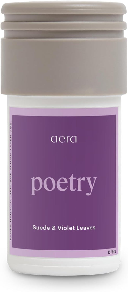 Aera Mini Poetry - Essential Oil for Home – Smooth Suede and Violet Fragrance - Notes of Vetiver, Eucalyptus and Woods - Scent Refill - Capsule Size Works with Mini Diffuser