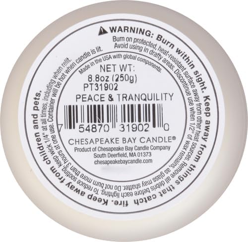 Chesapeake Bay Candle Scented Candle Peace + Tranquility (Cashmere Jasmine) Medium Jar Home Décor