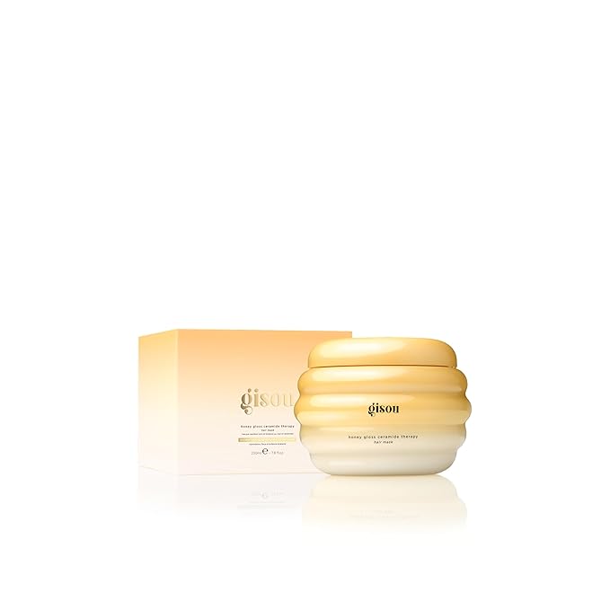 Gisou Honey Gloss Ceramide Therapy Hair Mask, Deep Hydration & Repair, Mirsalehi Honey, Ceramides & Hyaluronic Acid, 4x Stronger Hair & +85% Shine, Suitable for All Hair Types
