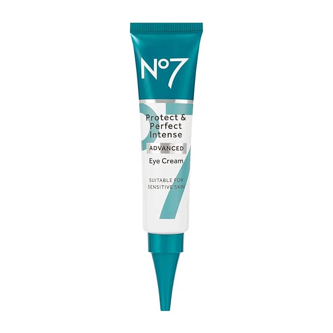 No7 Protect & Perfect Eye Cream - Intense Advanced Under Eye Cream for Dark Circles - Enriched with Hydrating Hyaluronic Acid and Nourishing Shea Butter to Revive Tired-Looking Eyes (0.5 Fl Oz)