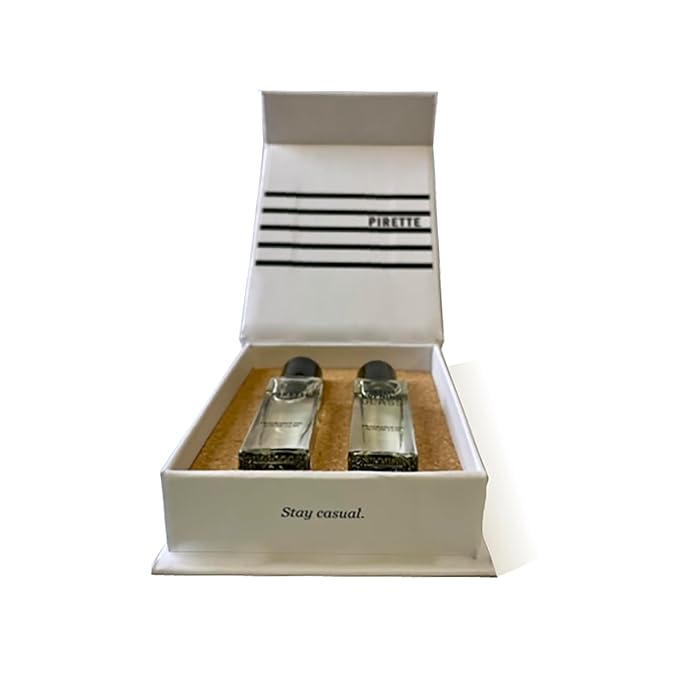 PIRETTE MIni Fragrance Oil Roll On Duo Set Evening Glass Fragrance Oils, Beach-Inspired, Long Lasting Perfume Oil Set, Travel Size Perfume, 2 x 0.25 fl oz