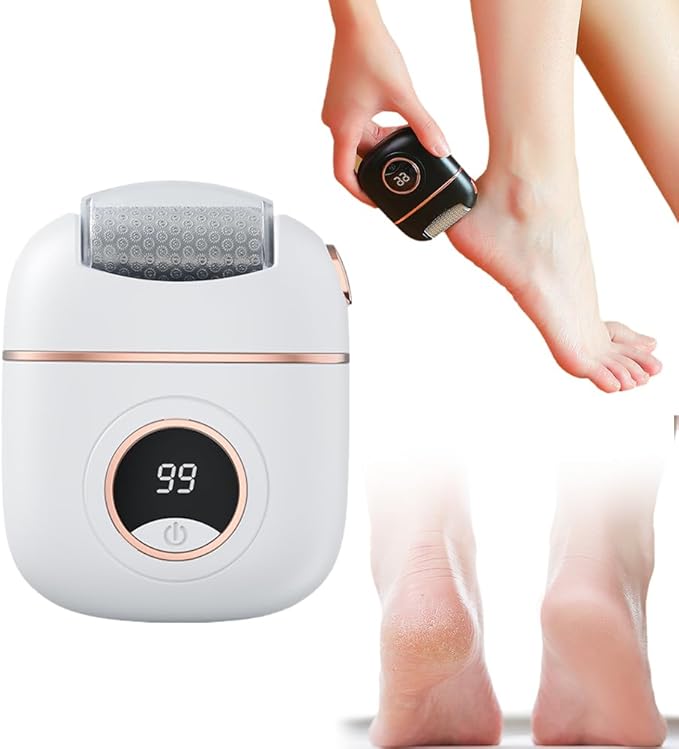 Upgrade Digital Electric Foot Polisher, 2024 New USB Rechargeable Foot Repair and Grinding Device, Electric Callus Remover Foot File with 2 Speeds for Men Women Dry Callus Dead Skin (White)