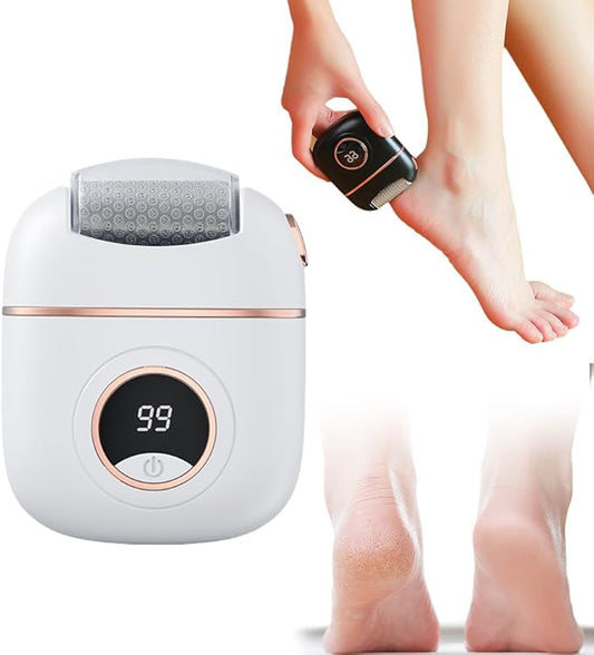 Upgrade Digital Electric Foot Polisher, 2024 New USB Rechargeable Foot Repair and Grinding Device, Electric Callus Remover Foot File with 2 Speeds for Men Women Dry Callus Dead Skin (White)