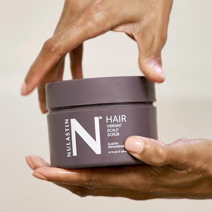 NULASTIN Vibrant Scalp Scrub - Exfoliating Dry Scalp Treatment, Moisturizer & Cleanser to Lift Buildup - Detoxifying Pre-Shampoo for Elastin Replenishment, Vegan & Color Safe, Minty Fresh (6.7 Fl. Oz)