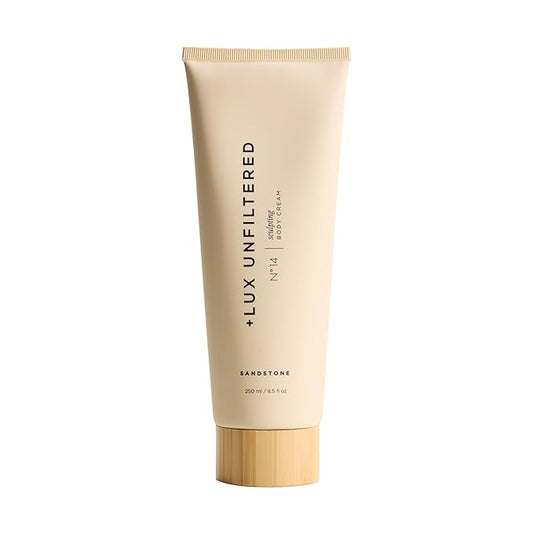+ Lux Unfiltered N°14 Sculpting, Firming, & Conditioning Body Cream for Women - Firming Body Lotion with Peptide Blend & Caffeine - Tones, Sculpts, & Hydrates - Vegan & Cruelty Free - Sandstone