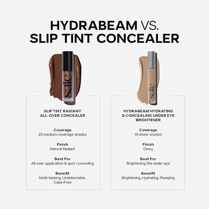Saie Slip Tint Radiant Cream Concealer & All-Over Face Makeup - Concealer for Dark Circles, Redness & Blemishes - Lightweight Makeup Made with Hydrating Hyaluronic Acid - Shade 23 (0.17 oz)