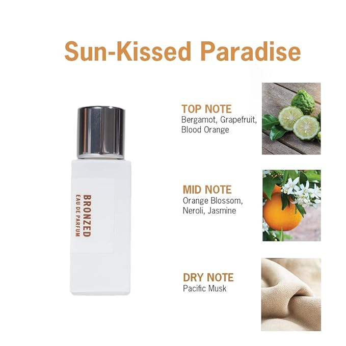 Bronzed Travel Eau de Parfum | Bronzed Perfume Orange Blossom & Jasmine | Award Winning Fragrance | Premium Ingredients | Long Lasting Scent | 0.4 oz | 12 ml | Convenient Travel Size
