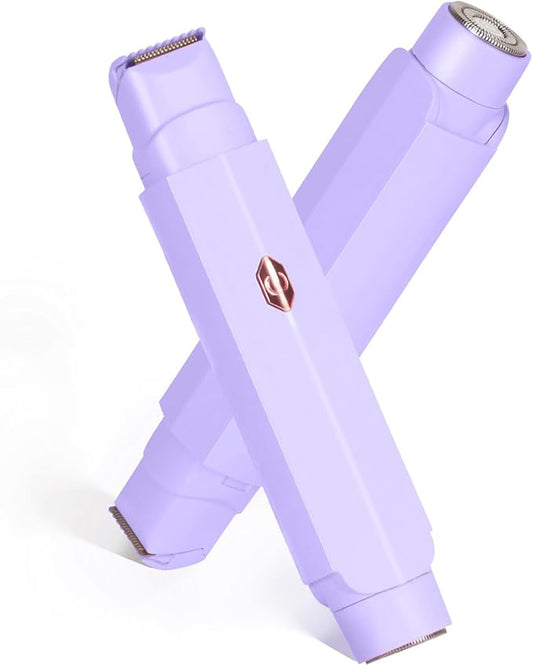 2-in-1 Bikini Trimmer for Women & Electric Women's Shaver,Rechargeable,Gentle Hair Removal for Sensitive Skin(Purple)