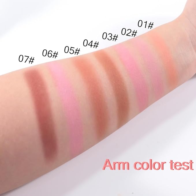 Powder Matte Blush Cheeks Face Makeup for Women With Mirror and Powder Puff Monochrome Blushes Lightweight,Smooth,Blendable,Fade and Transfer-Resistant Baked Blush,Effortless Matte Natural Finish