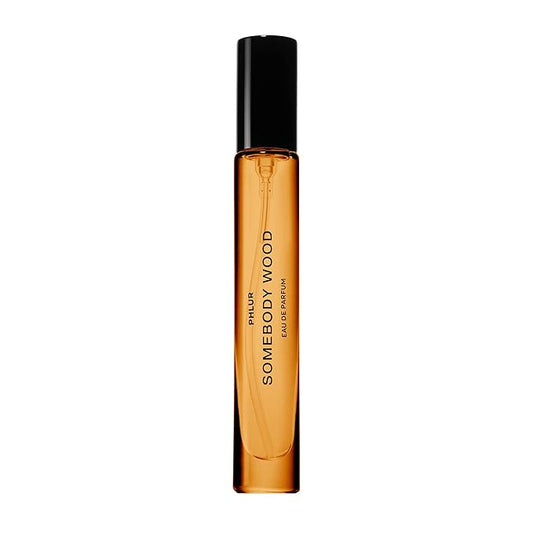 PHLUR Somebody Wood Eau de Parfum - Travel Size Perfume for Women & Men Fragrance - Spicy Woody Perfume with Bergamot, Lemon, Cedarwood, Sandalwood, Musk & Vanilla (9.5mL)