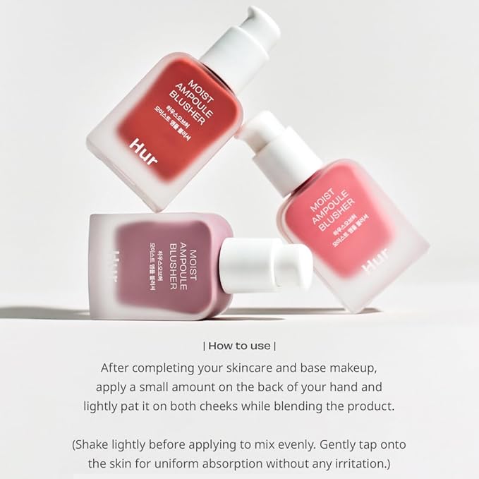 House of Hur Moist Ampoule Blusher, Buildable Water-based Formula, Infused with over 50% moisture essence, no tackiness, long-lasting moisture, weightless feel (04 Lavender Flush, 20ml)