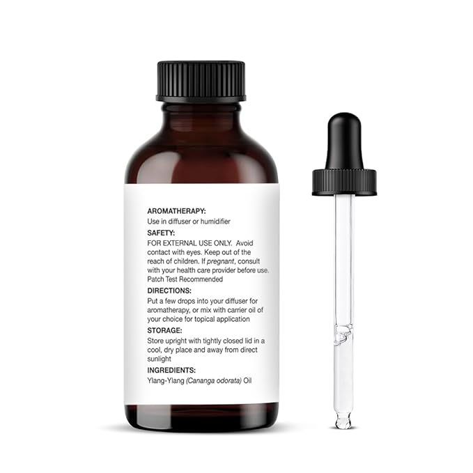 Majestic Pure Essential Oil with Glass Dropper - 100% Pure and Natural - Essential Oils for Diffuser, Aromatherapy, Soap and Candle Making, Ylang Ylang Essential Oil, Ylang Ylang Oil, 4 Fl Oz