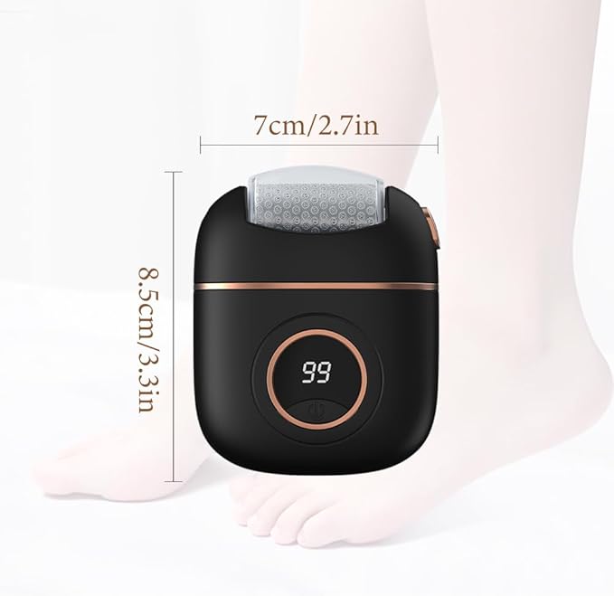 Upgrade Digital Electric Foot Polisher, 2024 New USB Rechargeable Foot Repair and Grinding Device, Electric Callus Remover Foot File with 2 Speeds for Men Women Dry Callus Dead Skin (Gray)