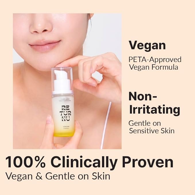 Vitatone Essence, Vitamic C Serum with 5% Niacinamide & Jeju Green Tangerine, for Glass Skin, Clarifying, Radiant Complexion, Fast Absorbing, Korean Skincare (30ml / 1.01 fl. oz)