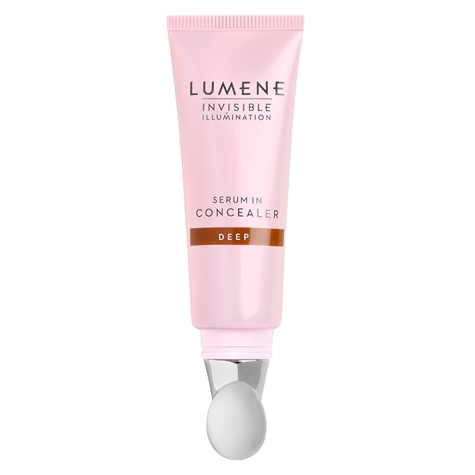 Lumene Invisible Illumination Serum in Concealer - Vitamin E Hydrating Concealer - Lightweight Color Corrector for Dark Circles - Multi-Use Makeup Hybrid - Deep (10ml)