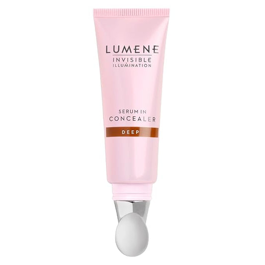 Lumene Invisible Illumination Serum in Concealer - Vitamin E Hydrating Concealer - Lightweight Color Corrector for Dark Circles - Multi-Use Makeup Hybrid - Deep (10ml)