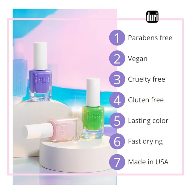 duri 695 Mad About Zen Nail Polish, Pastel Lavender, Full Coverage, Lasting, Glossy, 0.45 Fl Oz