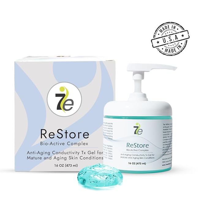 7E Wellness Myolift Restore Conductive Gel with Bio-Active Complex - 16oz - Facial Skin Care Products with Green Tea Extract, Hyaluronic Acid&Collagen Peptides,Anti Aging &Skin Tightening 16oz-Pack 1