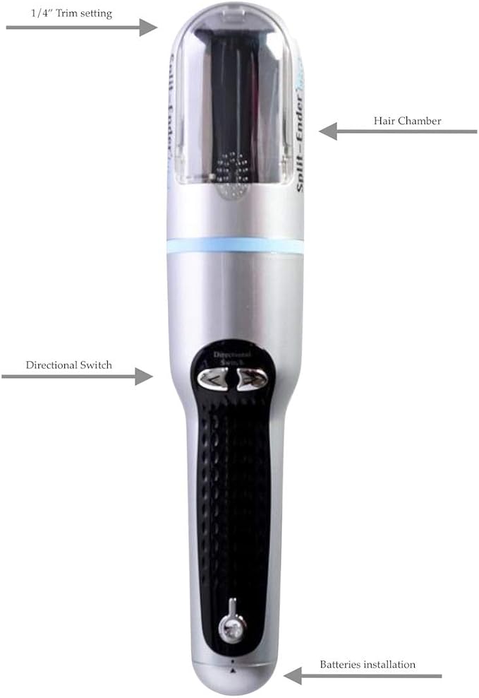 Mini Cordless Split End Hair Trimmer for Dry, Damaged, Brittle, or Frizzy Hair - Battery Operated Clipper for Straight and Curly Hair - Blue