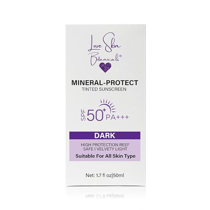 Mineral Protect Tinted Sunscreen SPF 50 PA+++ – Dark Tint | 100% Mineral, No Ashy Finish, Reef-Safe, Unscented, Broad Spectrum Daily Face Sunscreen