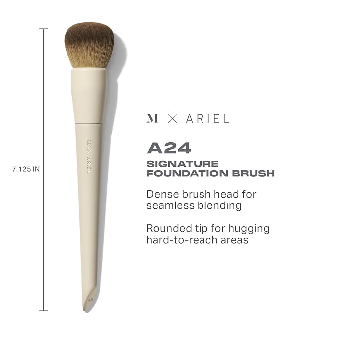 Morphe x Ariel Full Makeup Brush Collection - Includes A24 Foundation, A58 Cream Contour, A19 Dual-Ended Concealer, A14 Precision Setting, and A22 Blush Brushes (5 Piece Set)