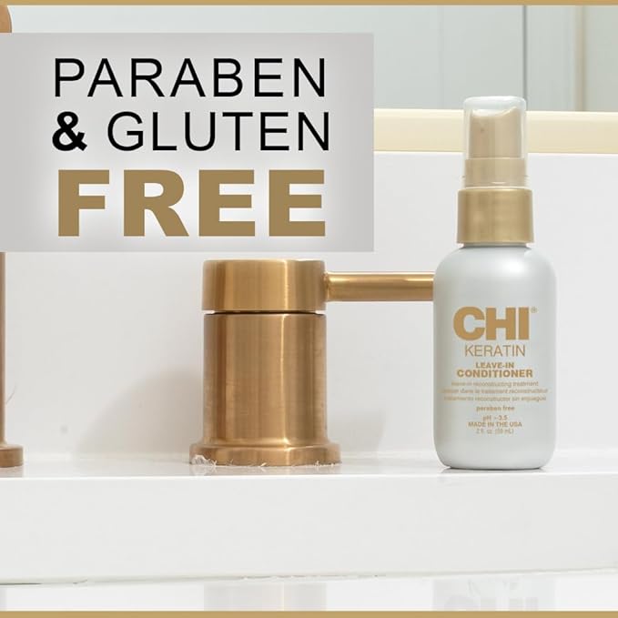 CHI Keratin Leave-in Conditioner, Hydrating Conditioner For Restoring Softness & Preventing Breakage, Great For Daily Use, Sulfate-free, 2 Oz