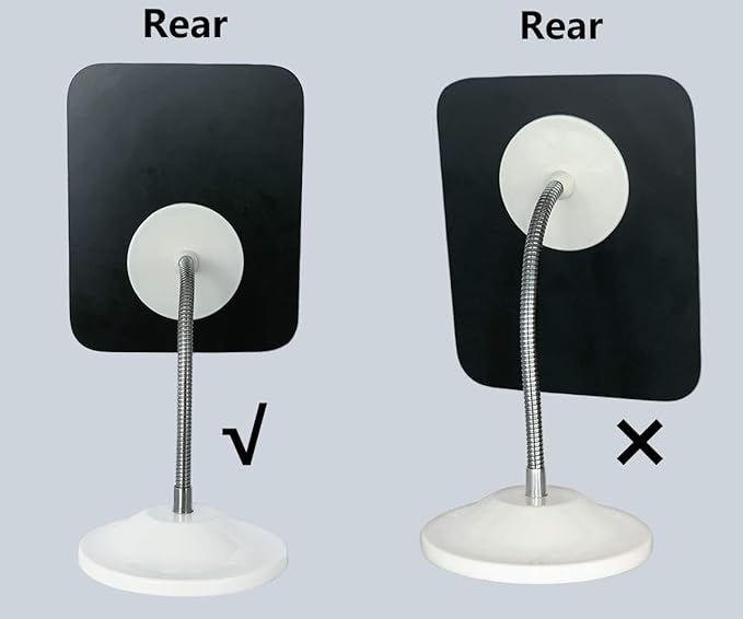 YEAKE Adjustable Flexible Gooseneck Makeup Mirror,360°Rotation Folding Portable Desk Vanity Mirror with Stand Shower Shaving Cosmetic Mirror Square