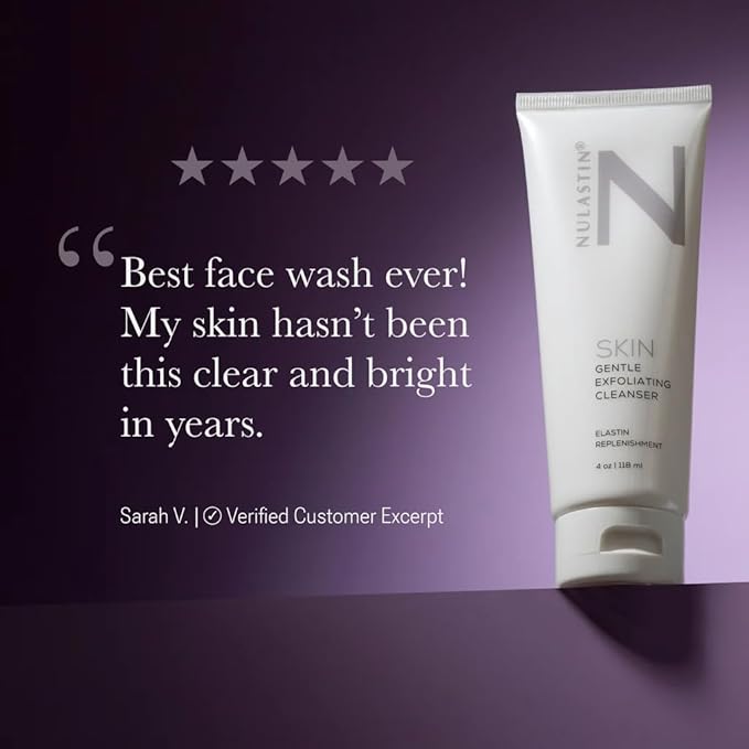 NULASTIN Gentle Exfoliating Face Wash for Women & Men - SKIN Facial Cleanser - Sulfate-Free, Vegan-Friendly & Cruelty-Free - Melt Makeup & Scrub Impurities Away with Every Wash (4 Oz)