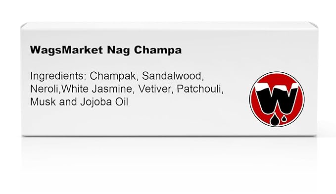 WagsMarket - Nag Champa Perfume Oil, from 0.33oz Roll On to 4oz Glass Bottle (0.33oz Roll On)