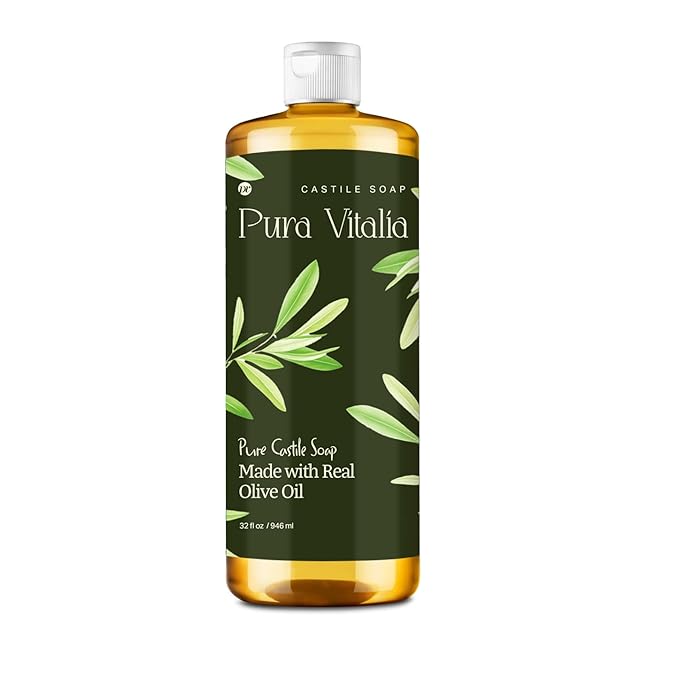 Unscented Organic Castile Soap | Body Wash & Cleanser for Face & Hands | Biodegradable, Eco-Friendly, Palm Oil Free, Vegan & Gentle | Made with 6 Natural Ingredients | 16 oz