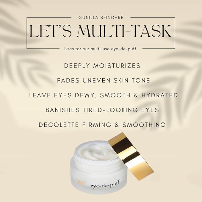 GUNILLA Anti-Aging Eye Cream Eye-de-puff A23 Concentrated with 23 Actives & Botanicals Hydrate & Help Reduce Fine Lines, Puffiness & Dark Circles, Natural, Peptides, Vegan - 5 oz