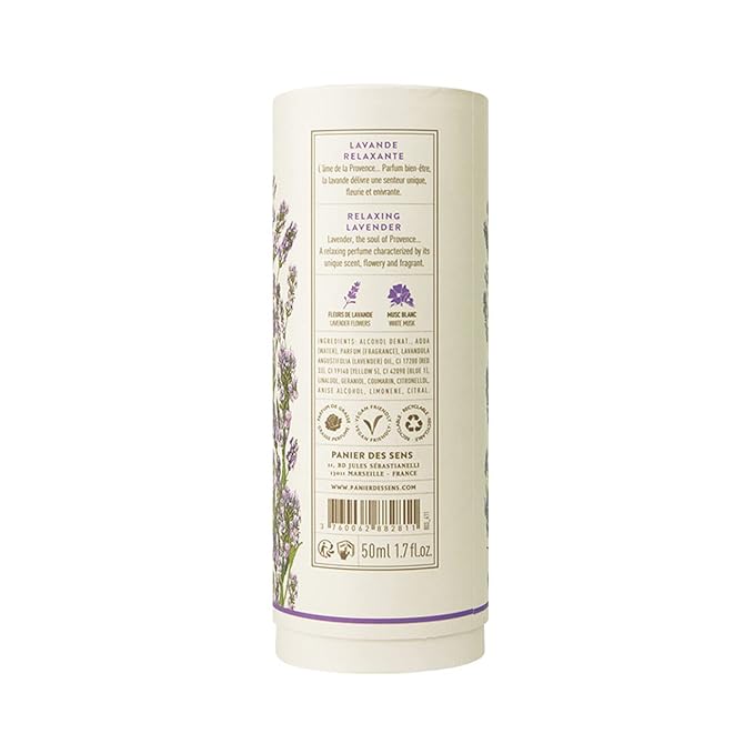 Panier des Sens – Lavender Eau de Toilette 1.7 Floz – Floral & Relaxing Fragrance - Daily Light Perfume for Women - Parfum Crafted in Grasse France - Gifts for Her - Elegant Packaging