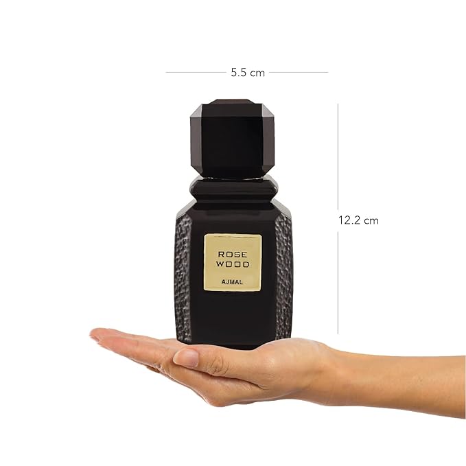 Ajmal Rose Wood Eau De Parfum - Long Lasting Unisex Perfume Spray - Warm Floral Woody Fragrance with Oud & Musk - Oriental Scent for Men & Women - 3.4 Fl Oz (100ml)