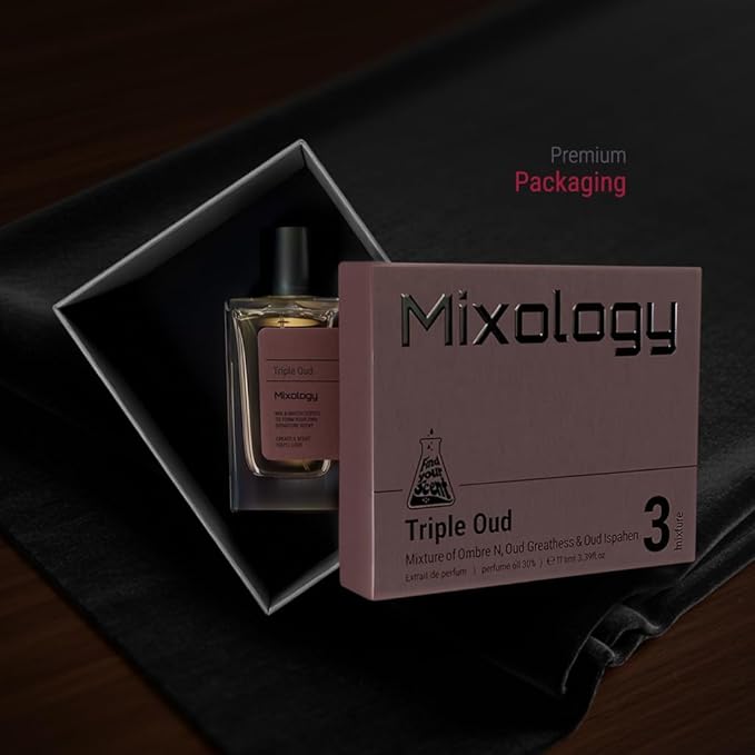 Tripe Oud Mixology Eau de Parfum - Mixture of Nomad, Ispahan and Int and Oud For Greatness, Unisex Perfume 3.4 Fl Oz (100ml)