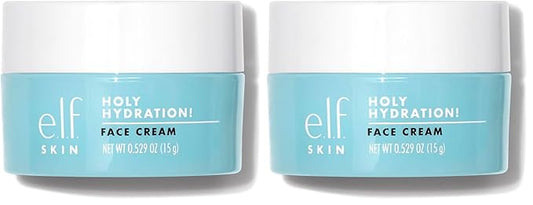 e.l.f. SKIN Mini Holy Hydration! Face Cream, Moisturizer For Nourishing & Plumping Skin, Infused With Hyaluronic Acid, Vegan & Cruelty-Free, 0.529 Oz (Pack of 2)