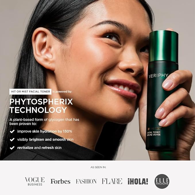 Veriphy Hit or Mist Facial Toner | Ultra-Luxe Hydrating Mist | Soothes & Revives Skin for All Skin Types | Alcohol-Free | Boost Your Skincare Routine | Moisturizing Toner for face