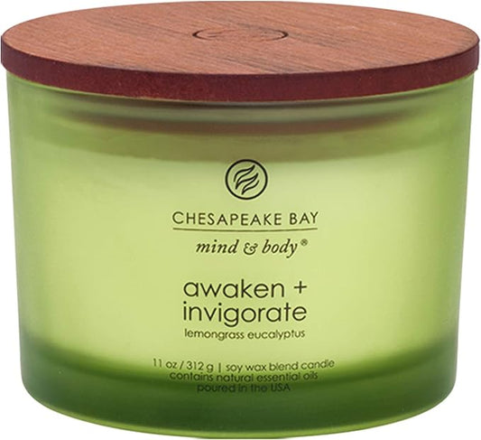 Chesapeake Bay Candle Scented Candle, Awaken + Invigorate (Lemongrass Eucalyptus), Coffee Table