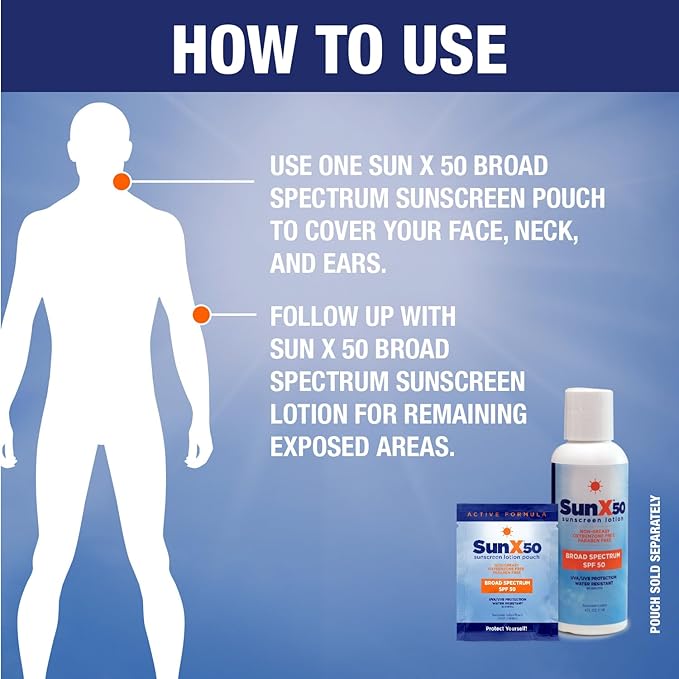 CoreTex Sun X 50 SPF Broad Spectrum Sunscreen Lotion - 4oz Bottle of Paraben, Oxybenzone, Octinoxate, & Oil Free Sunscreen - No White Cast and Water Resistant Up to 80 Minutes