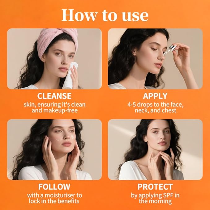 Premium Vitamin C 20% Serum For Face with Hyaluronic & Amino Acids - Boost Skin Collagen, Hydrate & Plump Skin, Anti Aging & Wrinkle Facial Serum, All Skin Types – 1 Fl Oz