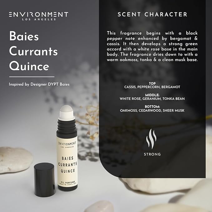 ENVIRONMENT Inspired by Designer Perfume DYPT Baies 10ml Roll-on Perfume (Baies | Currants | Quince) Body Oil Fragrance, Roll On Oil, Body Fragrance for Women & Men, Luxury Scent, Vegan & Cruelty-Free