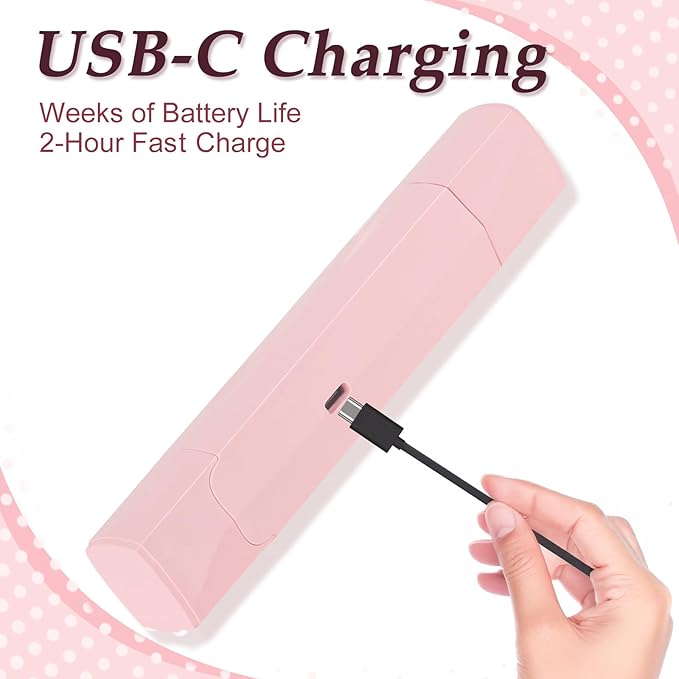 2-in-1 Bikini Trimmer for Women & Electric Women's Shaver,Rechargeable,Gentle Hair Removal for Sensitive Skin(Pink)
