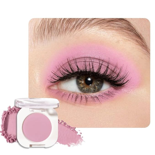 Light Peach Matte Single Eyeshadow, Lightweight Blendable Mini Eye Shadow for Older Women, Monochrome Eyeshadow Palette Makeup Pigmented Waterproof, Vegan & Cruelty-Free, 02